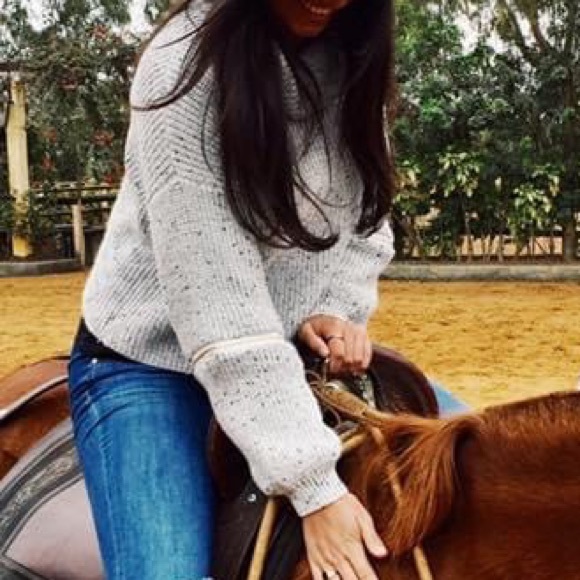 LF Gray Zip Elbow Sweater - Picture 2 of 3